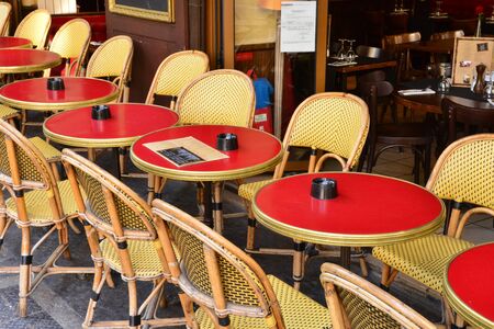 France,  picturesque typical restaurant in the center of Parisのeditorial素材