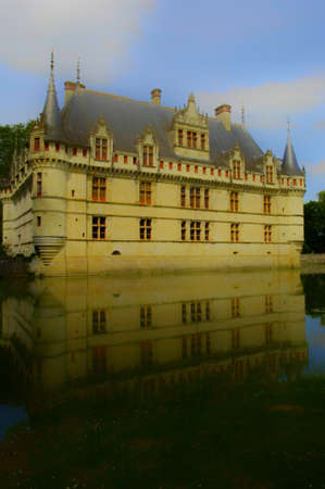 France, the renaissance castle of Azay le Rideau in Touraineのeditorial素材