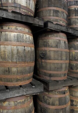 France, old rum barrels  the Habitation Clement park in Martiniqueの写真素材