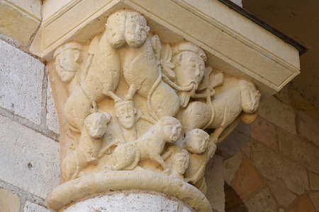 the picturesque abbey of Saint Benoit sur Loire in Val de Loireの写真素材