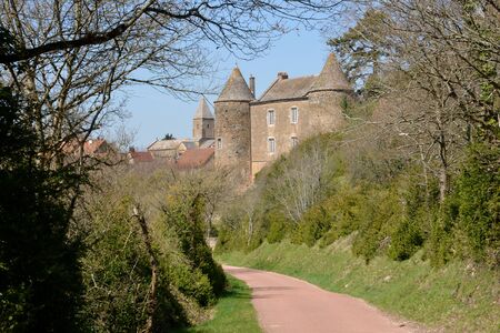 France, the picturesque castle of Brancion in saone et loireのeditorial素材