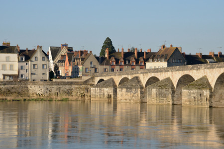 France, the picturesque city of Gien in Loiretの写真素材