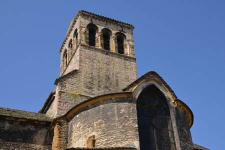 France, the Sainte Madeleine church of  Tournus in Saone et Loireの写真素材