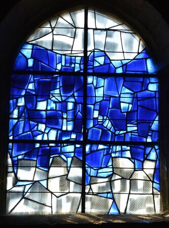 France, the picturesque church of  Varengeville sur Mer in Normandieの写真素材