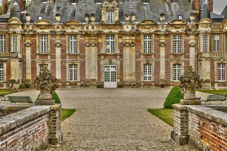 France, the picturesque castle of Miromesnil in Tourville sur Arquesのeditorial素材
