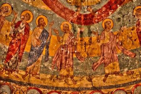 France, the picturesque church of Anzy le duc in Saone et Loireの写真素材