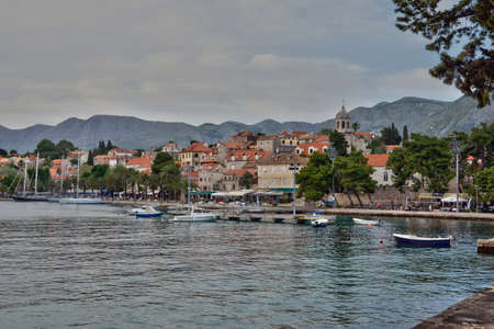 Croatia, the picturesque village of Cavtat in Balkanの写真素材