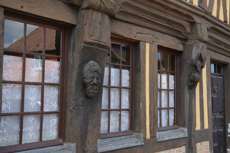 France, the picturesque village of Beuvron en Auge in Normandyの写真素材
