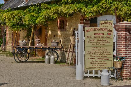 France, the picturesque village of Beuvron en Auge in Normandyのeditorial素材
