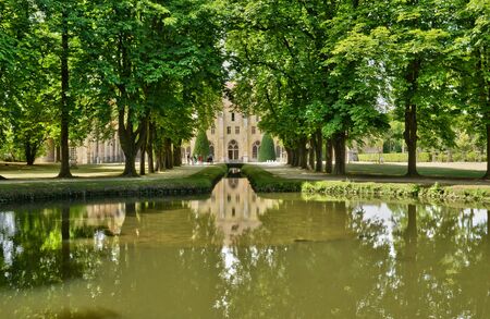 Ile de France, the picturesque abbey of Royaumont in Val d Oiseの写真素材