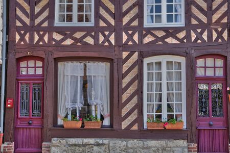 France, the picturesque village of Beuvron en Auge in Normandyのeditorial素材