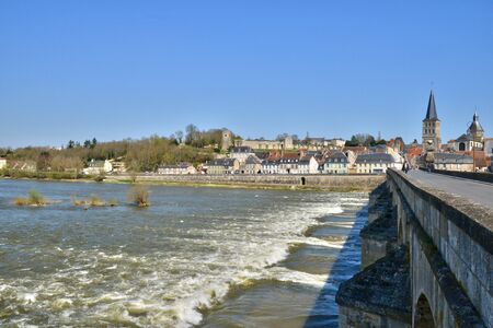 France, the picturesque city of La Charite sur Loire in Bourgogneのeditorial素材