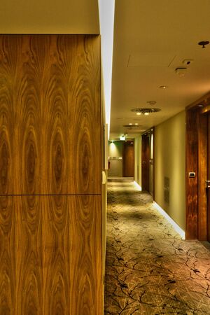 Croatia, corridor of an hotel in Zagreb in Balkanのeditorial素材