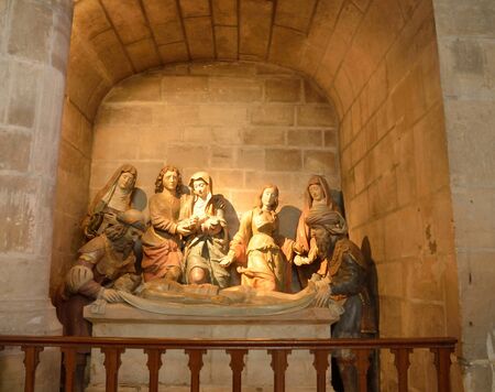 Ile de France, the picturesque collegiate church of Poissyのeditorial素材