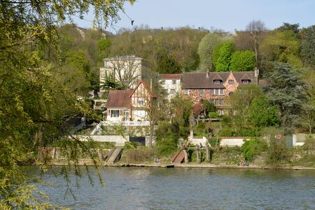 Ile de France, the picturesque city of Triel sur Seineのeditorial素材