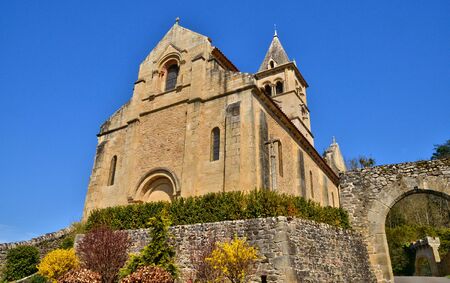 France, the picturesque church of Chateauneuf in Saone et Loireのeditorial素材