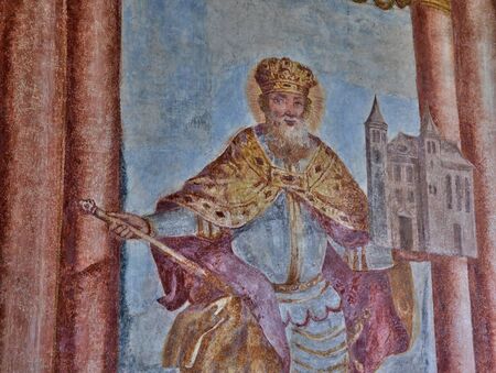 Slovenia, the picturesque chapel of the castle of Bledのeditorial素材