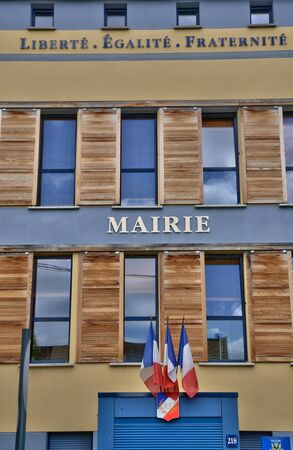 Ile de France, the city hall of Vaux sur Seineのeditorial素材