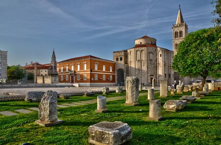 Croatia, the picturesque forum of Zadar in Balkanのeditorial素材