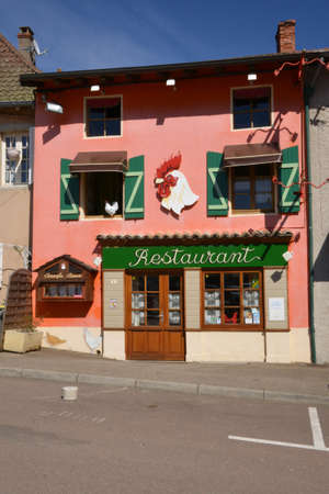 France, restaurant in the picturesque village of Matour in Saone et Loireのeditorial素材