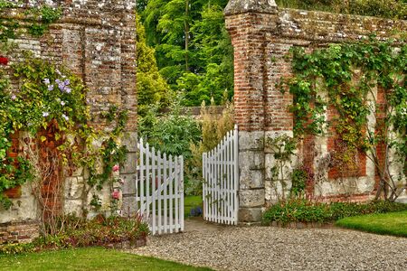 France, the picturesque vegetable garden in the castle of Miromesnil in Tourville sur Arquesのeditorial素材