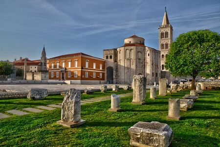 Croatia, the picturesque forum of Zadar in Balkanのeditorial素材