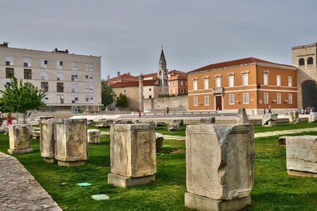 Croatia, the picturesque forum of Zadar in Balkanのeditorial素材