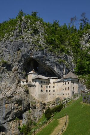 Slovenia, the picturesque and historical castle of Predjamaのeditorial素材