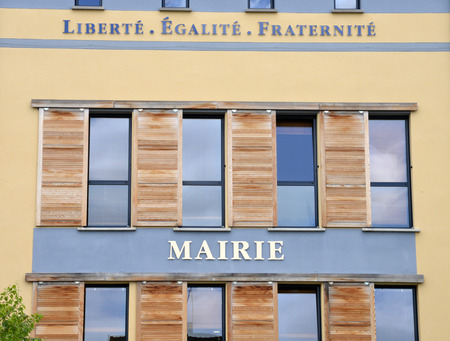 Ile de France, the city hall of Vaux sur Seineのeditorial素材