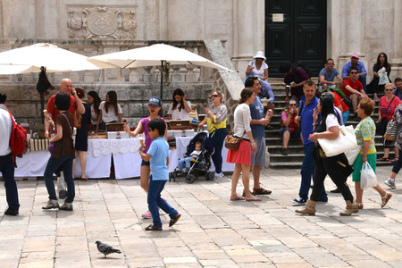 Croatia, the old and picturesque market of Dubrovnikのeditorial素材