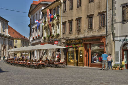 Slovenia, the picturesque and historical city of Ljubljanaのeditorial素材