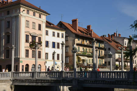 Slovenia, the picturesque and historical city of Ljubljanaのeditorial素材