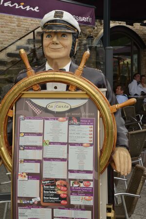 France, a restaurant in the picturesque city of Dieppe in Normandieのeditorial素材