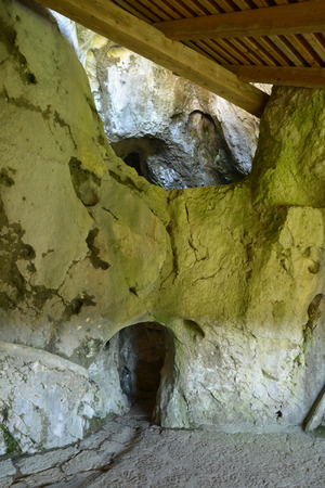 Slovenia, the picturesque and historical castle of Predjamaのeditorial素材