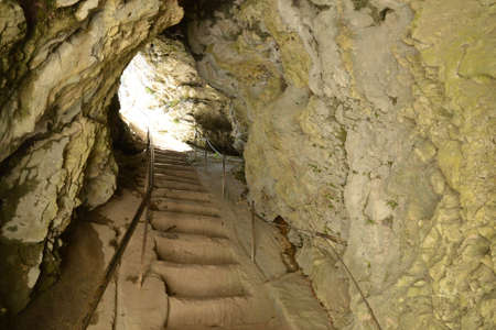 Slovenia, the picturesque and historical castle of Predjamaのeditorial素材