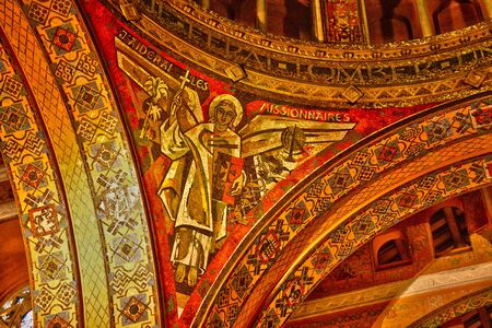 France, the picturesque basilica of Sainte Therese of Lisieux in Normandieのeditorial素材