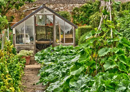 France, the picturesque vegetable garden in the castle of Miromesnil in Tourville sur Arquesのeditorial素材