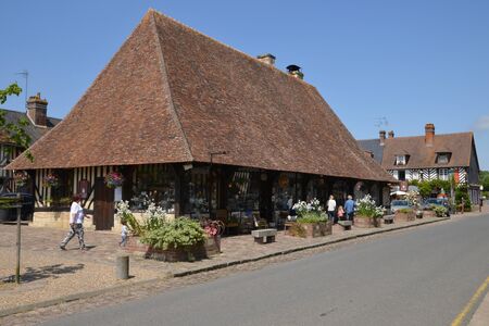 France, the picturesque village of Beuvron en Auge in Normandyのeditorial素材