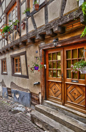 France, the picturesque village of Eguisheim in Alsaceのeditorial素材