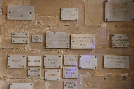 Ile de France, ex voto in the church of  Magny en Vexinのeditorial素材