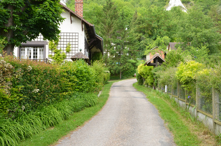 Ile de France, the picturesque village of Haute Isleの写真素材