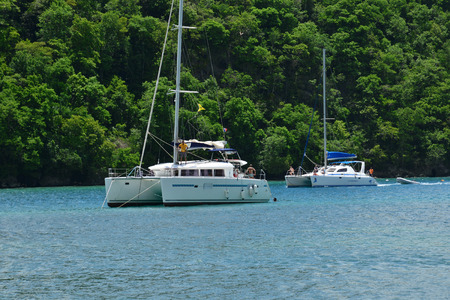   Marigot Bay in the island of Saint Lucia in caribbeanのeditorial素材