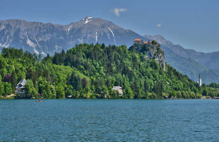 Slovenia, the picturesque lake of Bled in Balkan