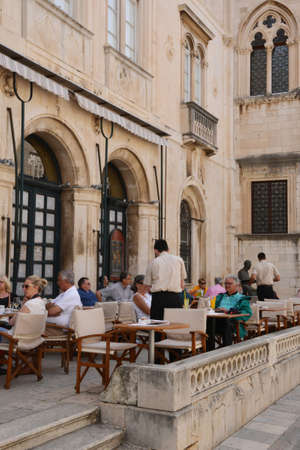 Croatia, bar in the old and picturesque city of Dubrovnikのeditorial素材
