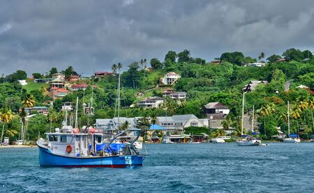 the picturesque Marigot Bay in the island of Saint Lucia in caribbeanのeditorial素材