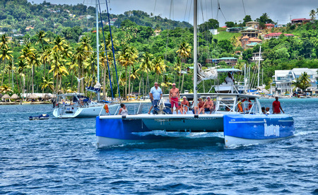 the picturesque Marigot Bay in the island of Saint Lucia in caribbeanのeditorial素材