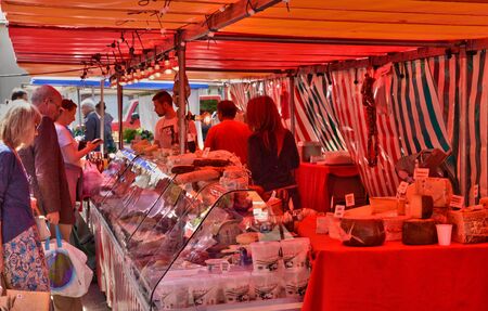 Ile de France, the picturesque market of Verneuil sur Seineのeditorial素材