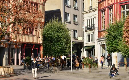 Normandie november 2 2015, restaurant in the city of Rouen in Seine Maritimeのeditorial素材