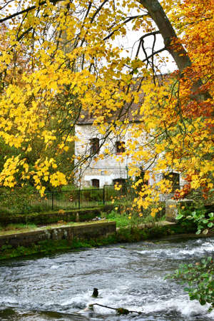 France, the Andelle river in Radepont in Normandieのeditorial素材