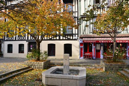 Normandie; restaurant in the picturesque city of Rouen in Seine Maritimeのeditorial素材